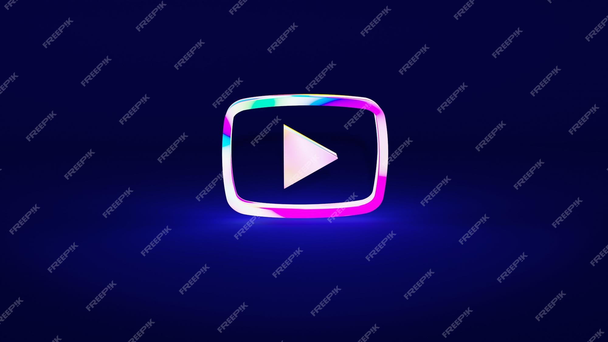 Premium Photo | Youtube logo neon rgb gradient neon youtube logo ...