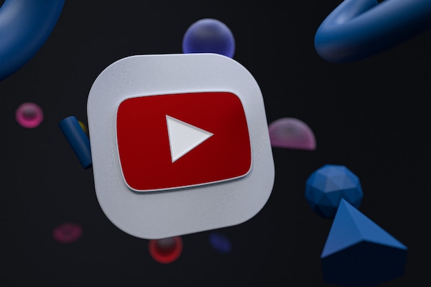 Youtube-logo op abstracte geometrie achtergrond