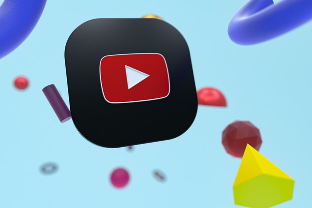 Youtube-logo op abstracte geometrie achtergrond