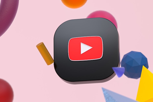 Youtube-logo op abstracte geometrie achtergrond