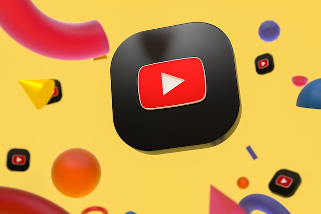 Youtube-logo op abstracte geometrie achtergrond