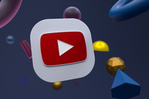 Youtube-logo op abstracte geometrie achtergrond