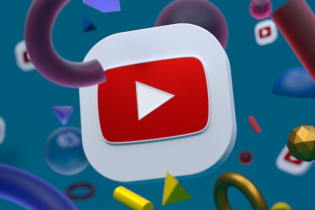 Youtube-logo op abstracte geometrie achtergrond