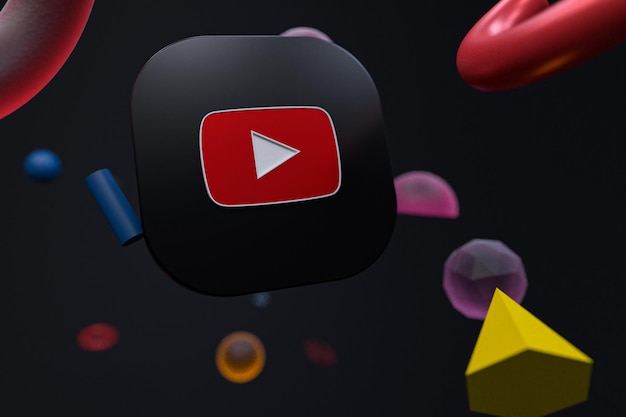 Youtube-logo op abstracte geometrie achtergrond