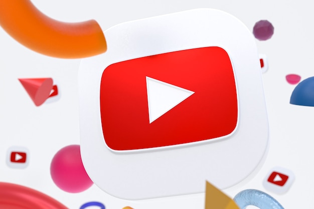 Youtube-logo op abstracte geometrie