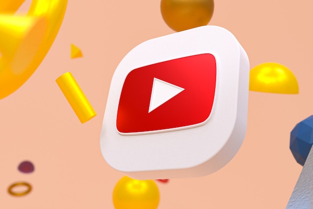 Youtube-logo op abstracte geometrie