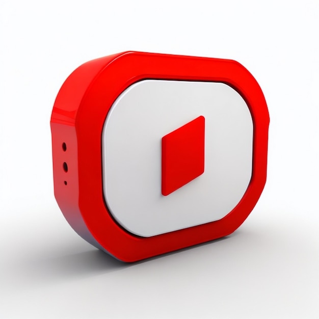 Foto youtube-logo png met yt-logo in 3d-stijl