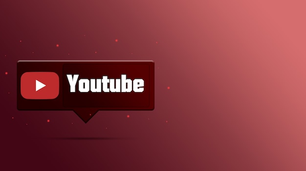 Youtube logo on speech bubble 3d