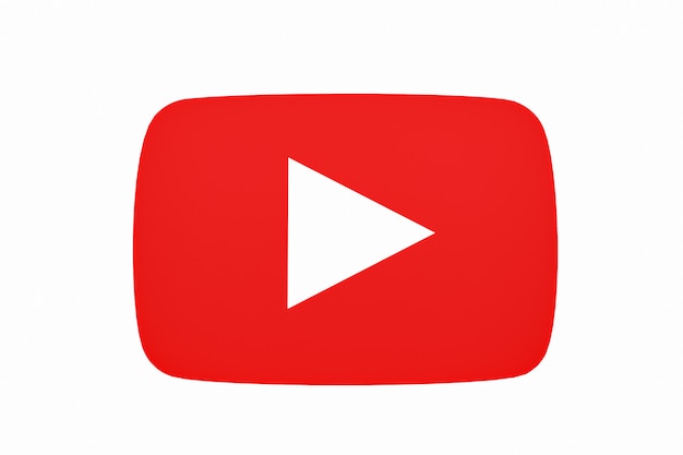 Photo youtube logo and video player 3d design or video media player interface