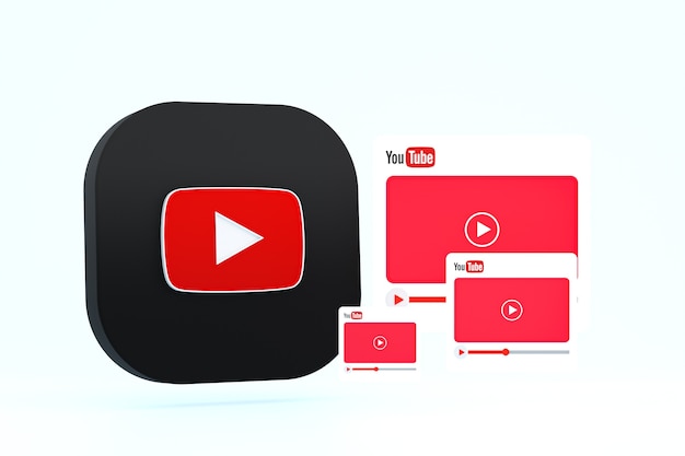 Youtube logo and video player design or video media player interface