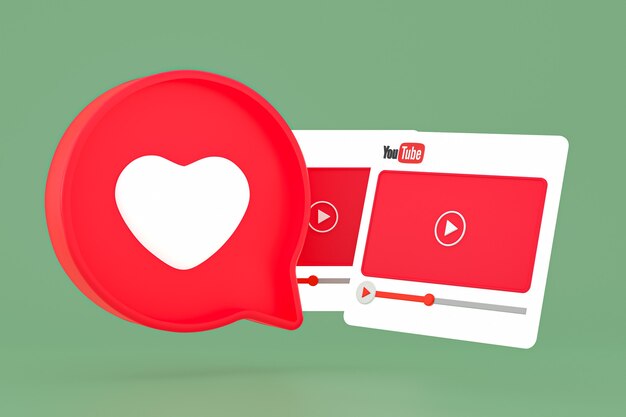 Youtubeロゴとビデオプレーヤーのデザインまたはビデオメディアプレーヤーのインターフェース