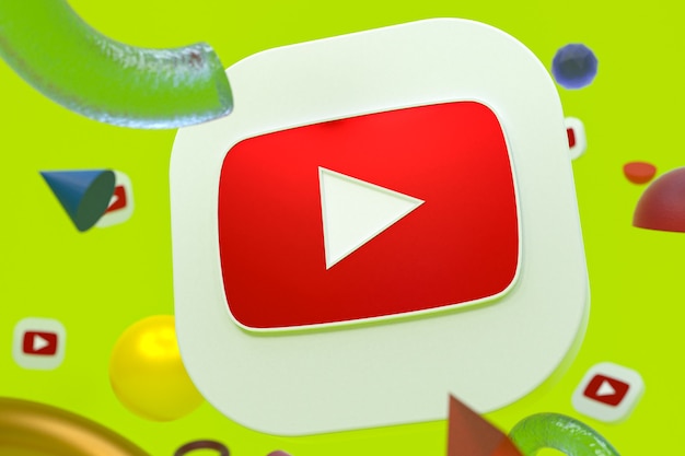 Youtube logo with geometry elements