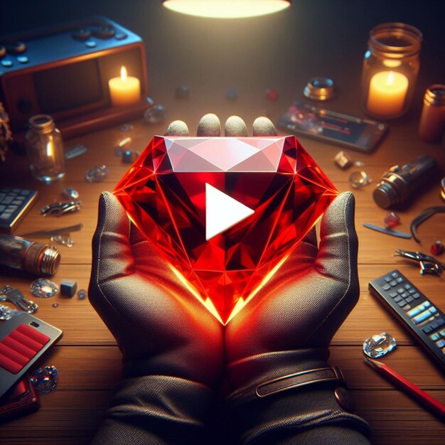 YouTube's hoogste eer bevat de Red Diamond Play Button een bewijs van ongeëvenaarde prestaties