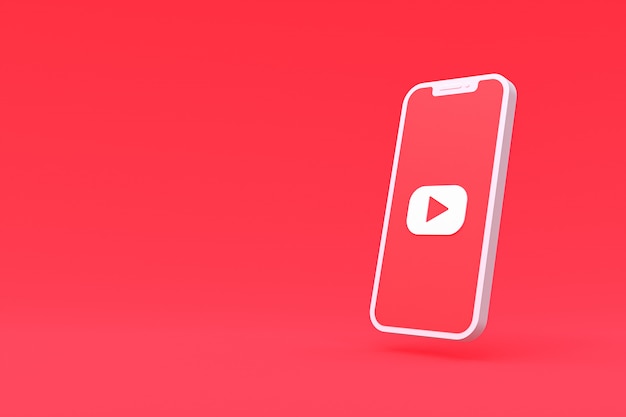 Youtube-symbool op het smartphonescherm