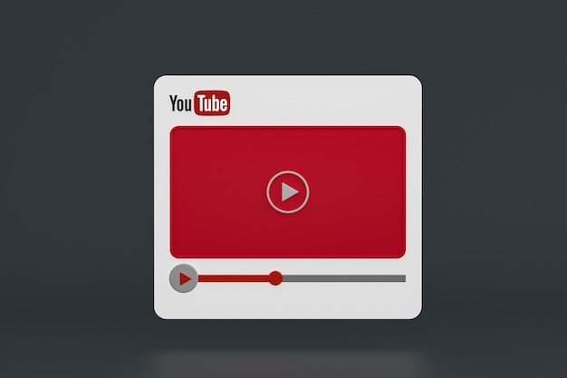 Youtube video player 3d design o interfaccia video media player