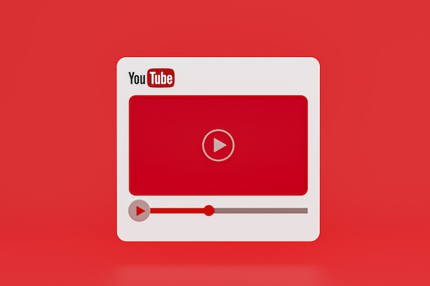 Youtube видеоплеер 3d дизайн или интерфейс видеоплеера