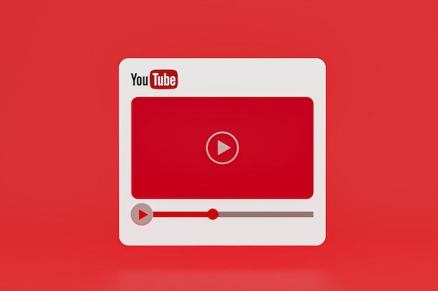 Youtube video player 3d design or video media player interface