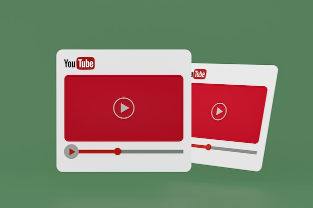 Youtube video player 3d design or video media player interface