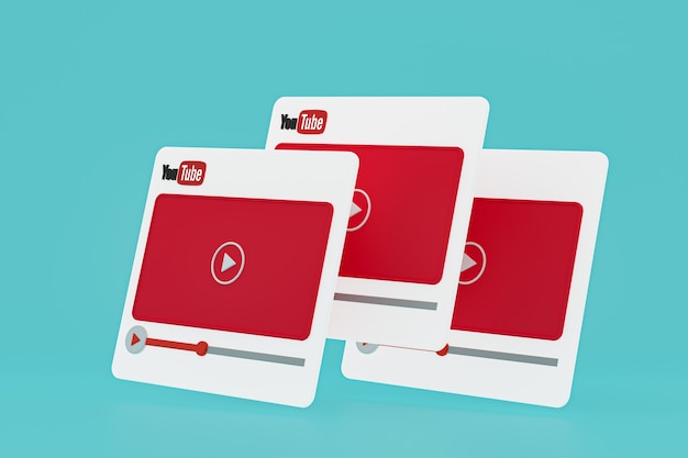 Youtube video player 3d design or video media player interface