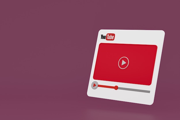 Youtube video player 3d design or video media player interface