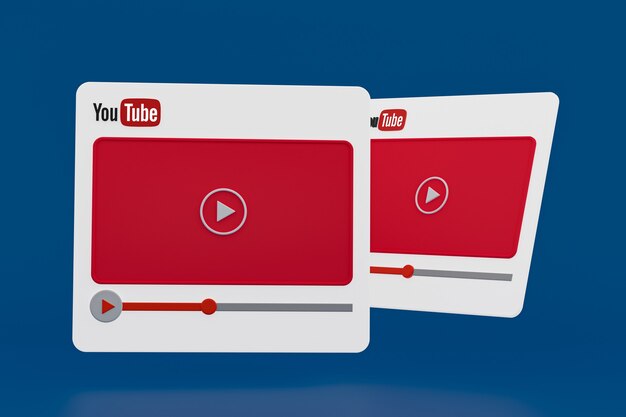 Youtube video player 3d design or video media player interface