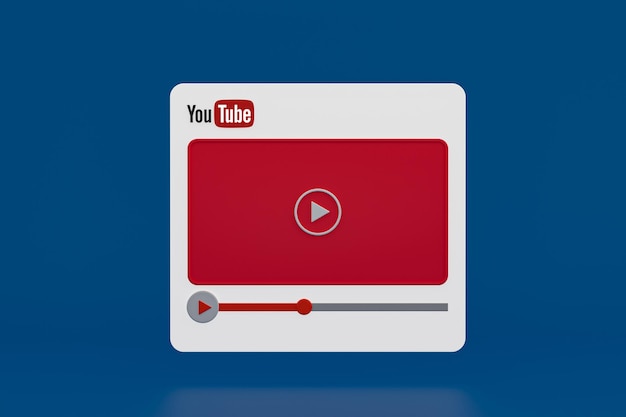 Youtubeビデオプレーヤーの3Dデザインまたはビデオメディアプレーヤーのインターフェース