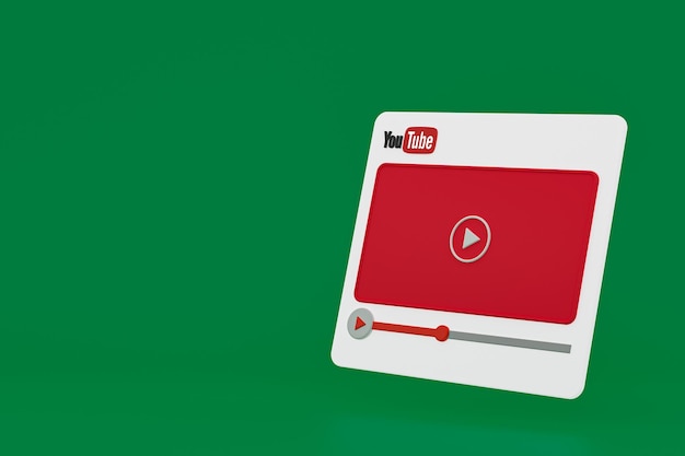 Youtube video player 3d design or video media player interface