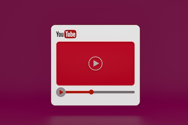 YouTube-videospeler 3D-ontwerp of video-mediaspelerinterface