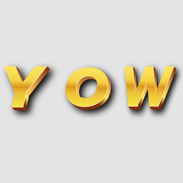 YOW Gold Logo Icon Isolated White Background Transparent