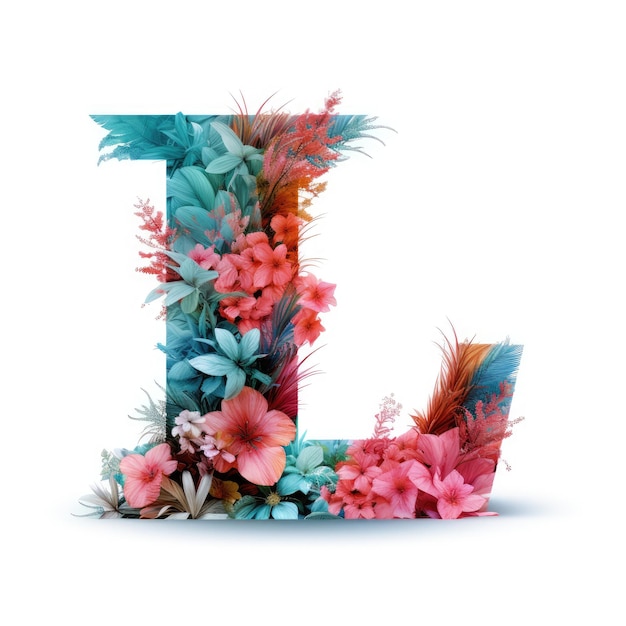 Photo ypography design summer vibes capital letter l