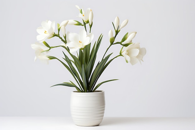 yucca flower in the pot realistic photo