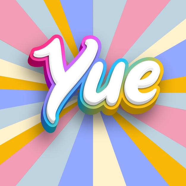 Photo yue cute text effect photo typography with background