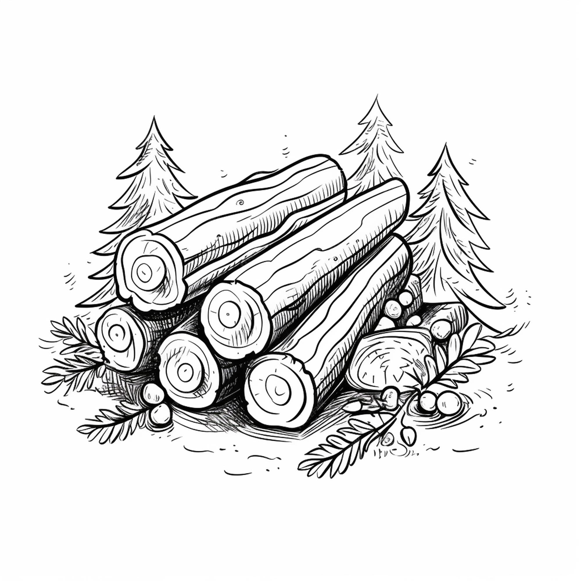 Premium Photo Yule Log kids painting hand drawncute coloring book