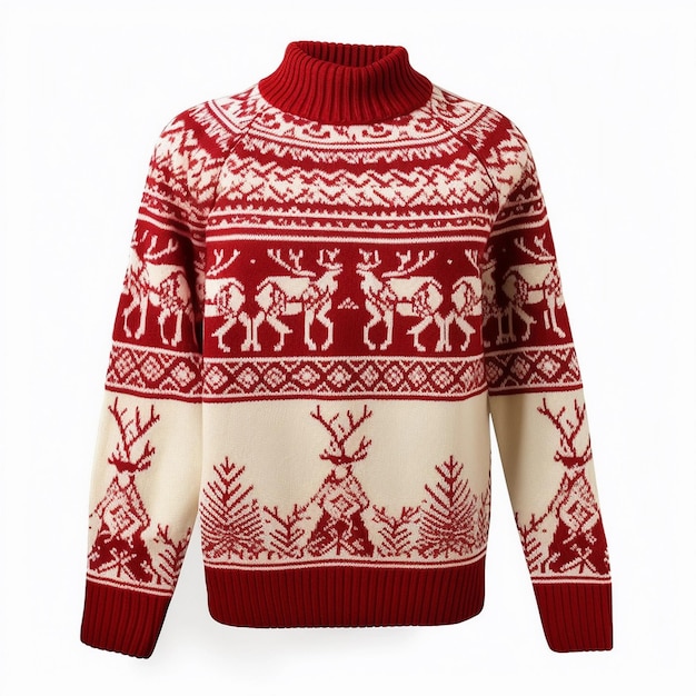 Photo yuletide elegance embracing the season in a long sleeve christmas sweater