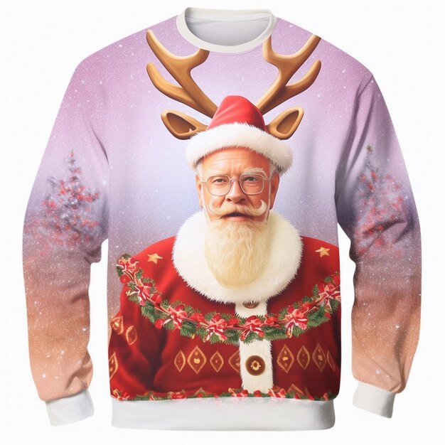 Фото yuletide elegance embracing the season in a long sleeve christmas sweater