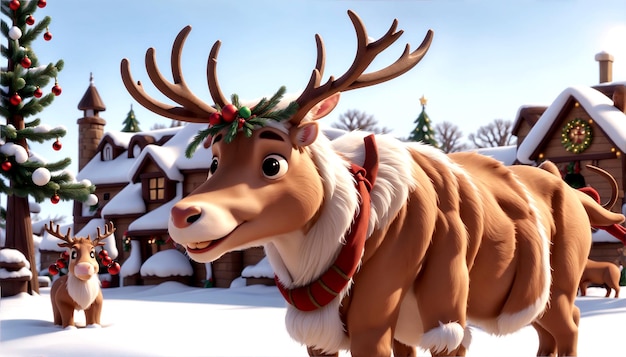Photo yuletide joy reindeer