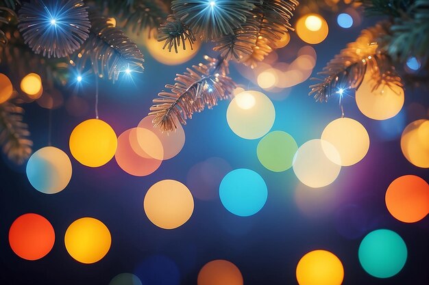 Photo yuletide radiance abstract charisma in bokeh lights background