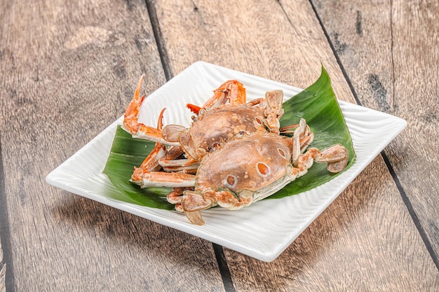 Photo yummy boiled crab in the plate