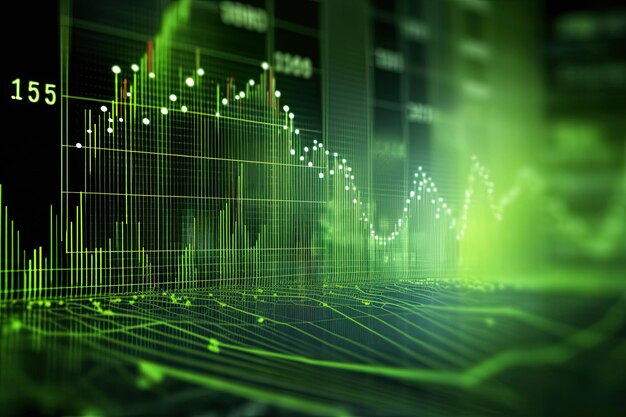 Yummy Business Success Graphs Stats Data on Green Screen Fun Light key