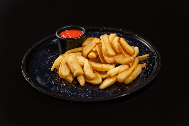 Yummy french fries as background