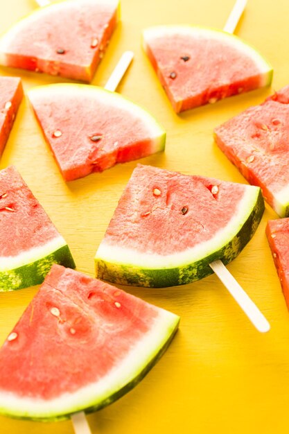 Yummy watermelon slice popsicles for refreshing treat.