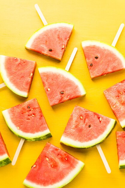 Yummy watermelon slice popsicles for refreshing treat.