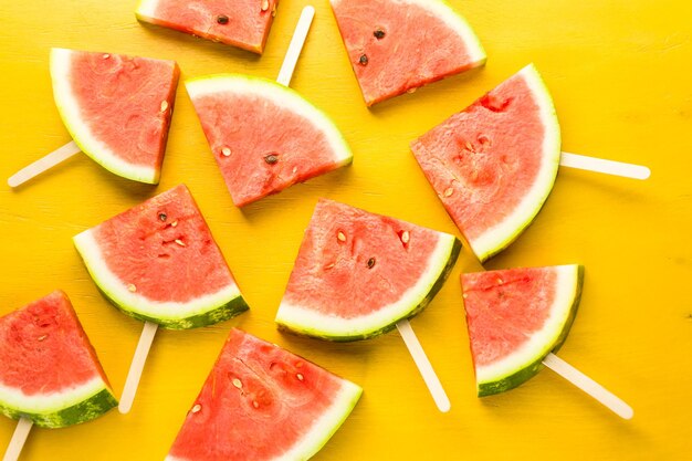 Yummy watermelon slice popsicles for refreshing treat.