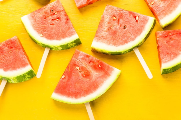 Yummy watermelon slice popsicles for refreshing treat.