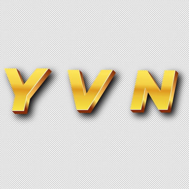 사진 yvn 골드 로고 아이콘 고립된 색 배경 투명