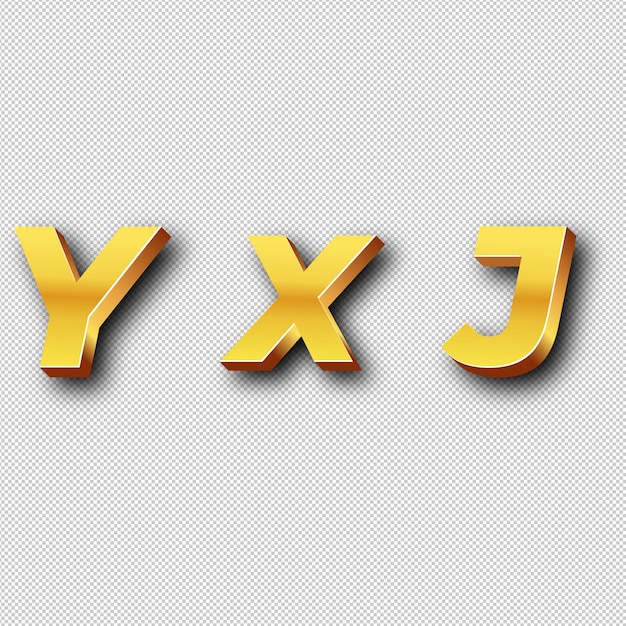 Фото Золотая икона логотипа yxj изолированный белый фон прозрачный