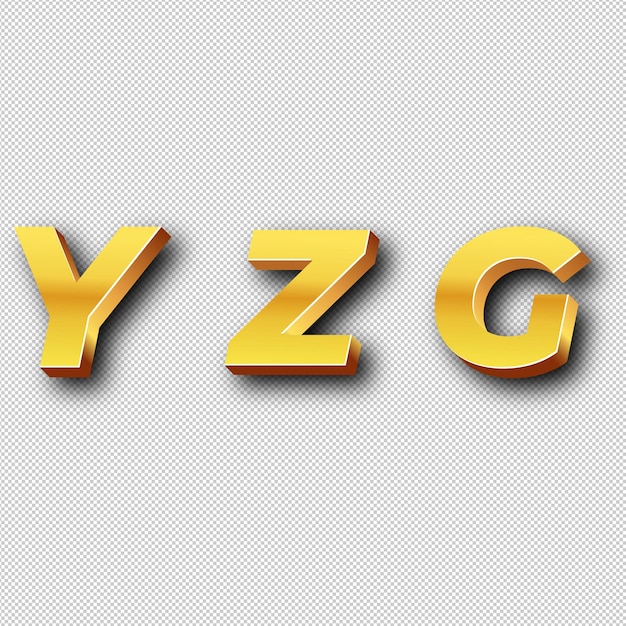 YZG Gouden logo icoon geïsoleerde witte achtergrond doorzichtig