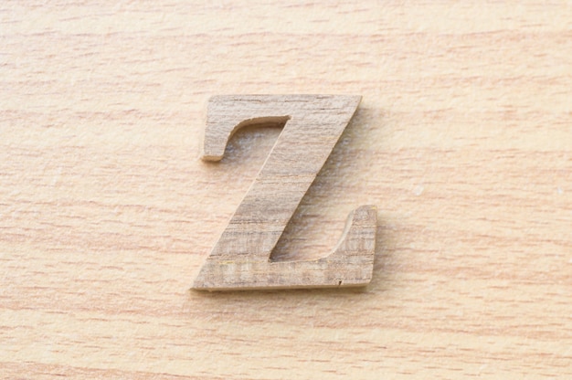 Z-Alphabet letter from real wood.