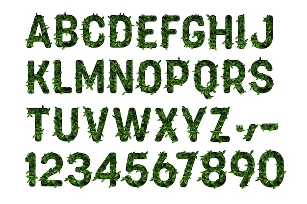 a-z green grass alphabet letters