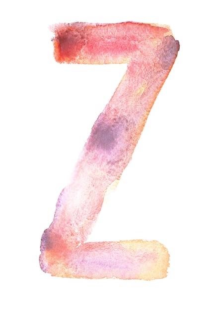 Z - акварельный алфавит ручной работы